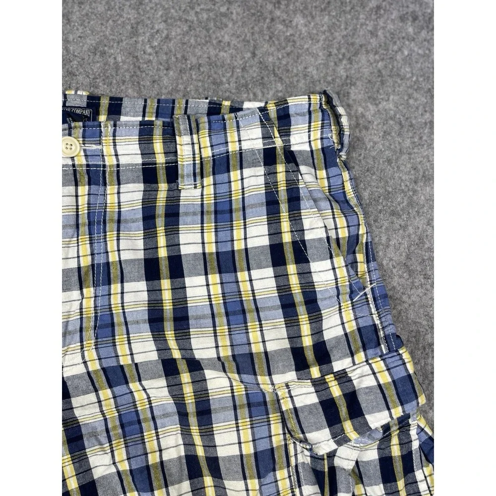 VTG Polo Jeans Company Ralph Lauren‎ Blue Plaid Cargo Shorts 40x11
